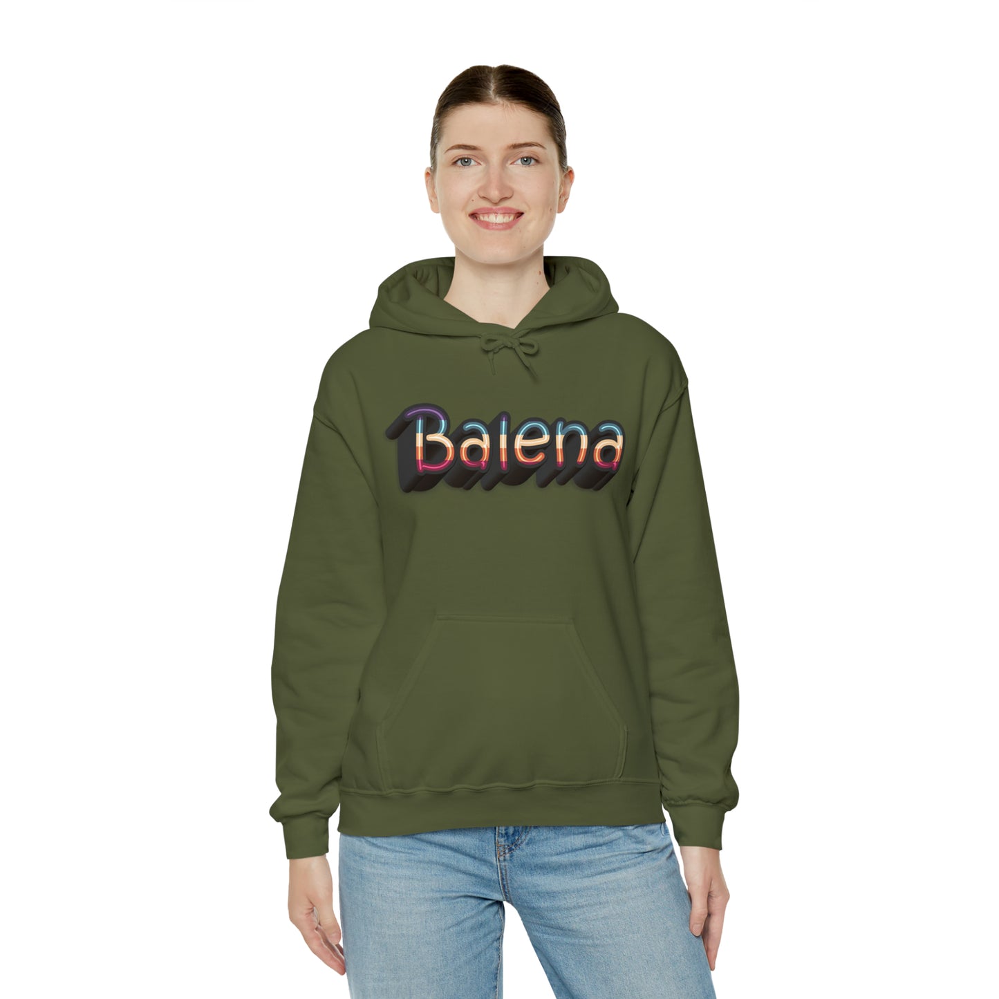 Felpa Retro con Cappuccio BALENA (spedizione compresa)