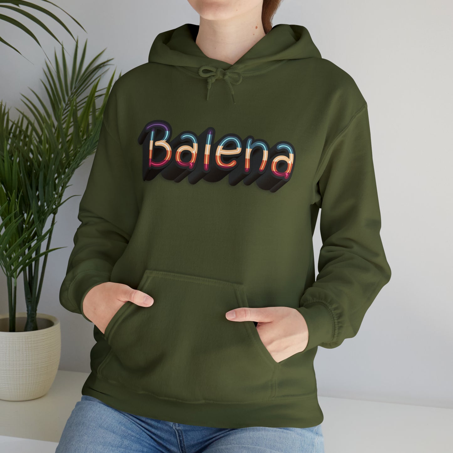 Felpa Retro con Cappuccio BALENA (spedizione compresa)