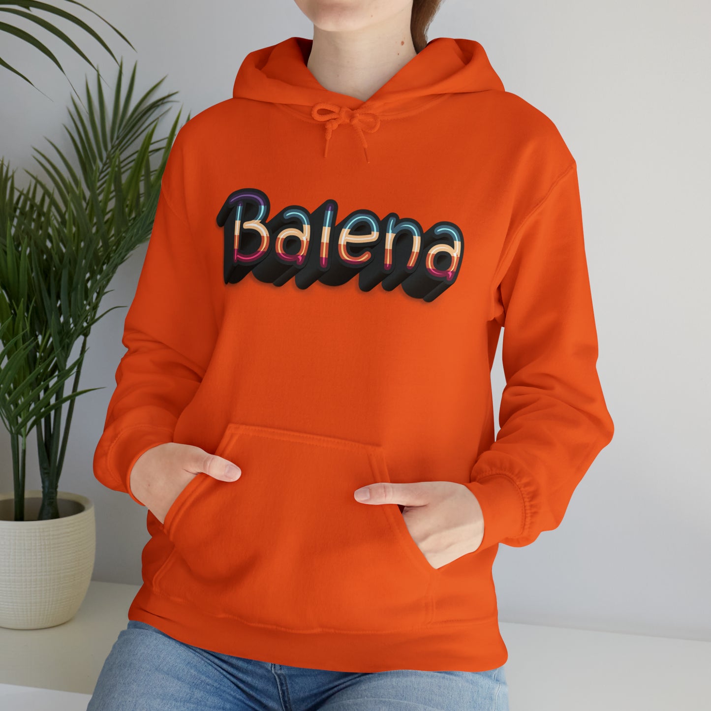 Felpa Retro con Cappuccio BALENA (spedizione compresa)
