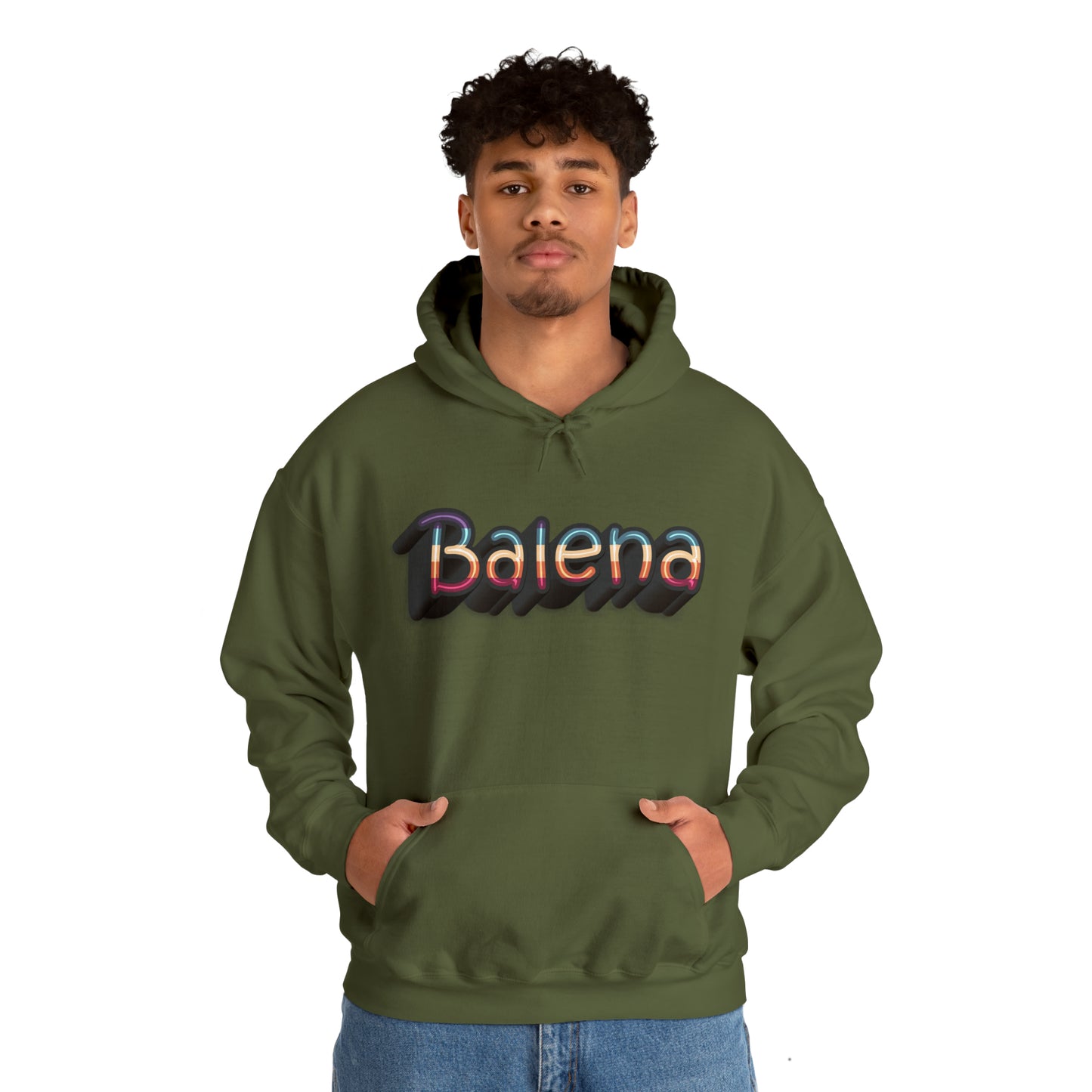 Felpa Retro con Cappuccio BALENA (spedizione compresa)