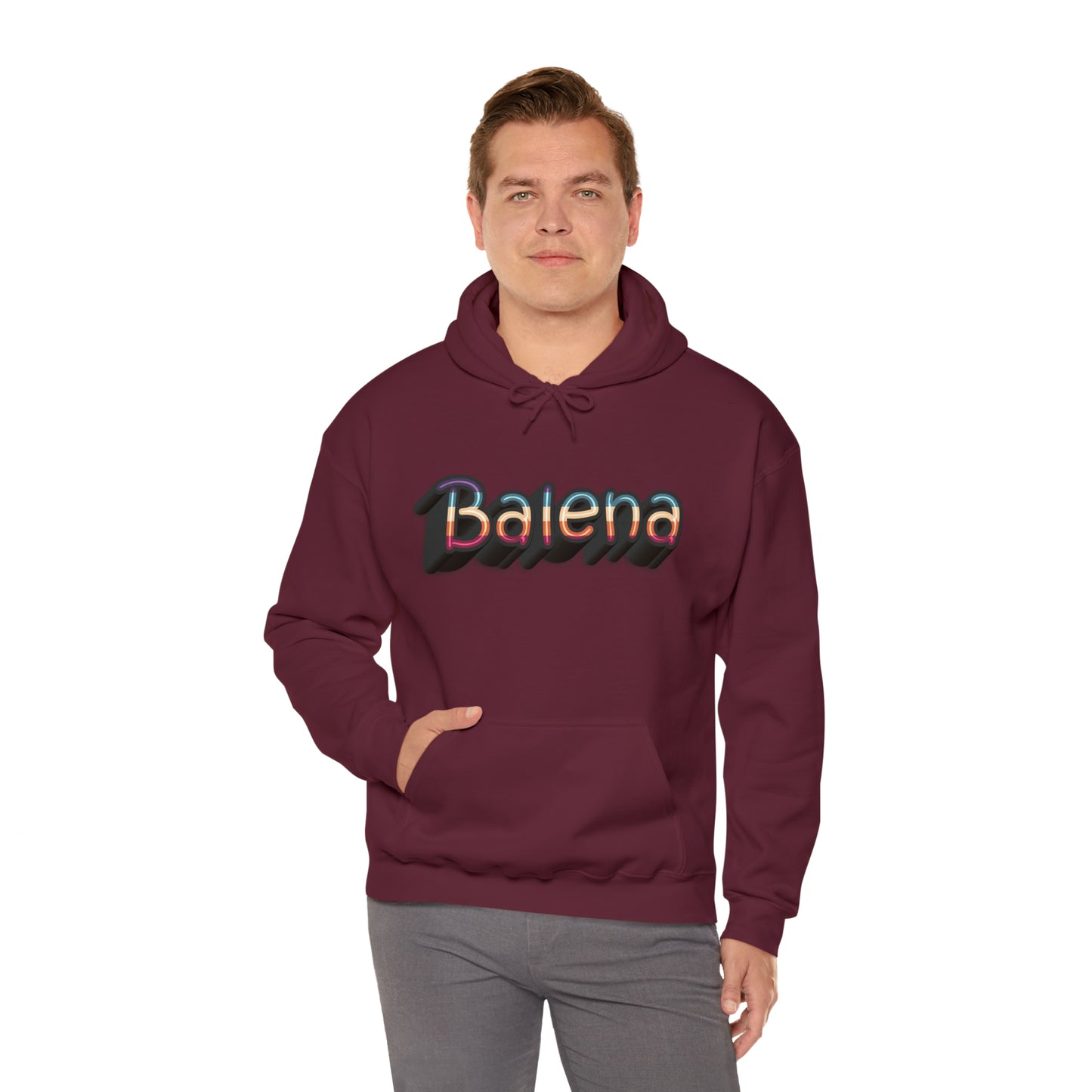 Felpa Retro con Cappuccio BALENA (spedizione compresa)