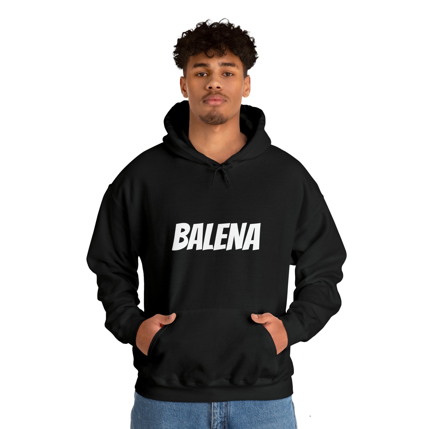 Felpa Nera con Cappuccio BALENA (spedizione compresa)