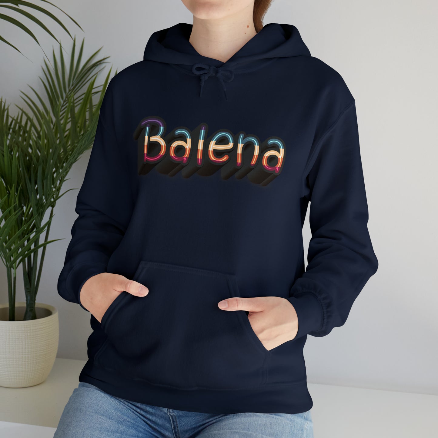 Felpa Retro con Cappuccio BALENA (spedizione compresa)