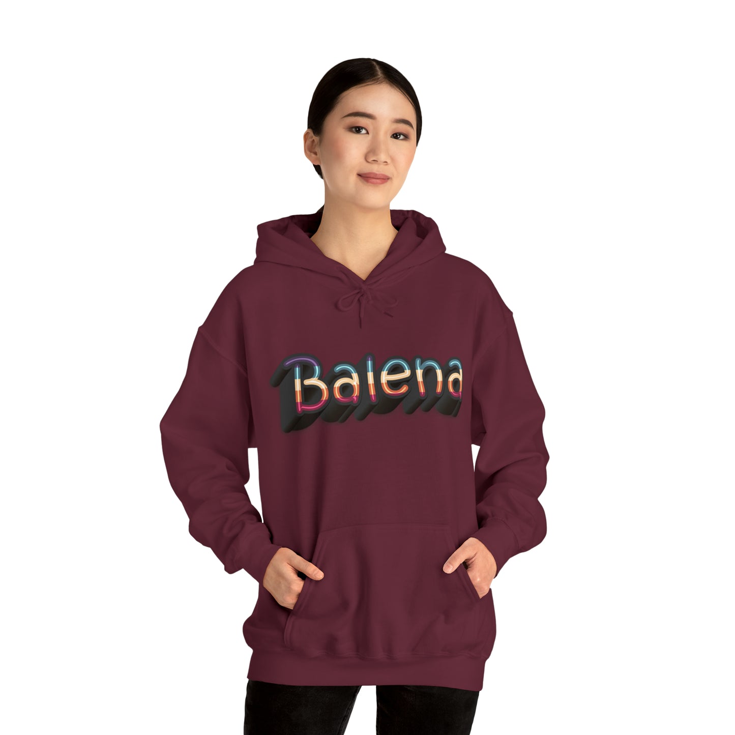 Felpa Retro con Cappuccio BALENA (spedizione compresa)