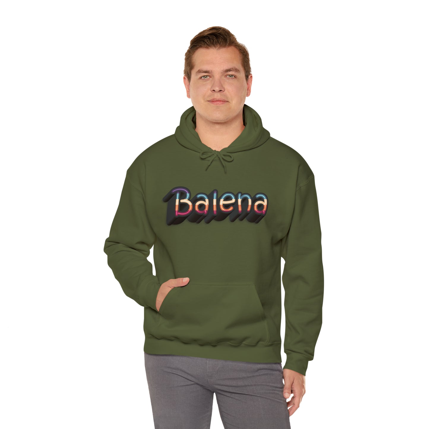 Felpa Retro con Cappuccio BALENA (spedizione compresa)