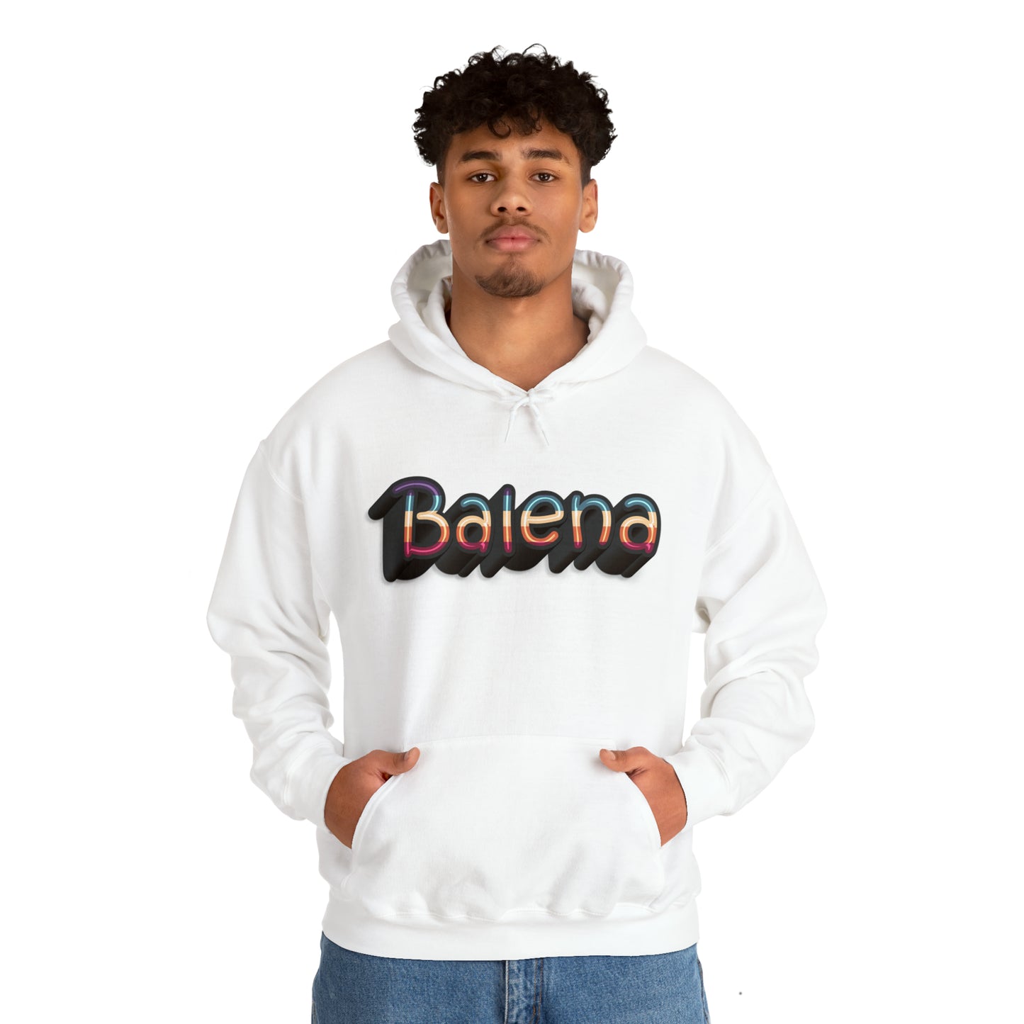 Felpa Retro con Cappuccio BALENA (spedizione compresa)