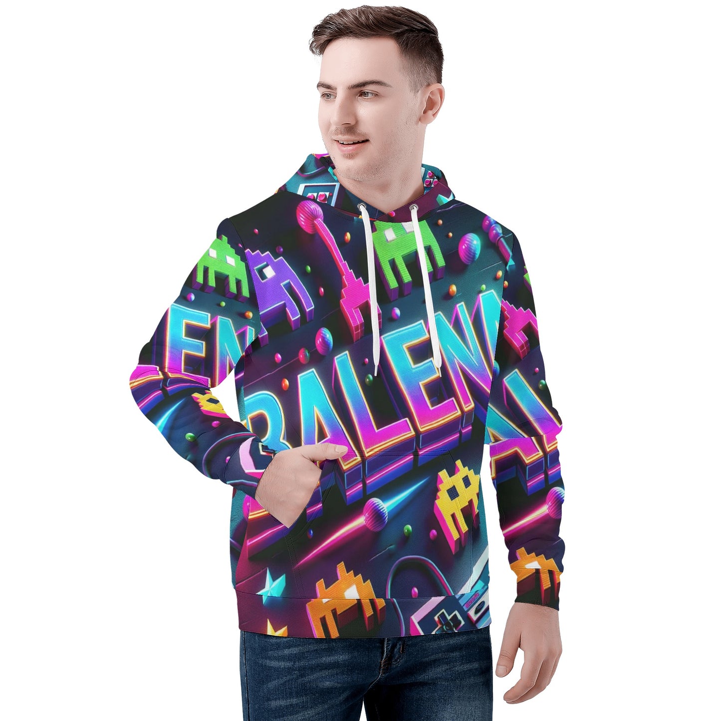 Felpa da Uomo All-Print Balena anni '80 (spedizione compresa)