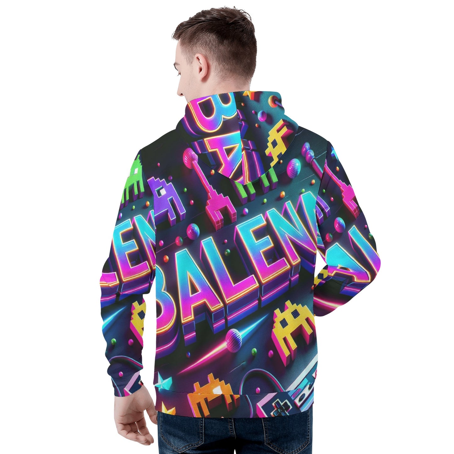Felpa da Uomo All-Print Balena anni '80 (spedizione compresa)