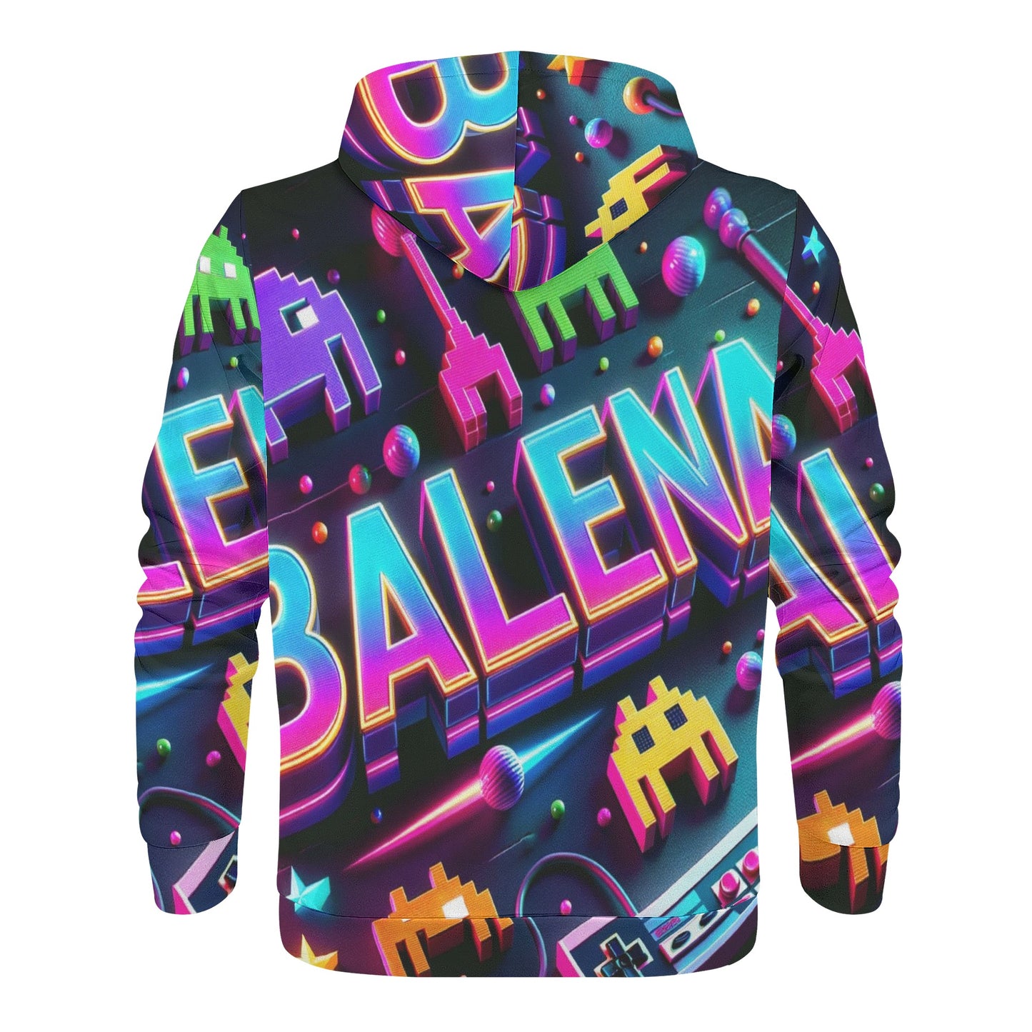 Felpa da Uomo All-Print Balena anni '80 (spedizione compresa)