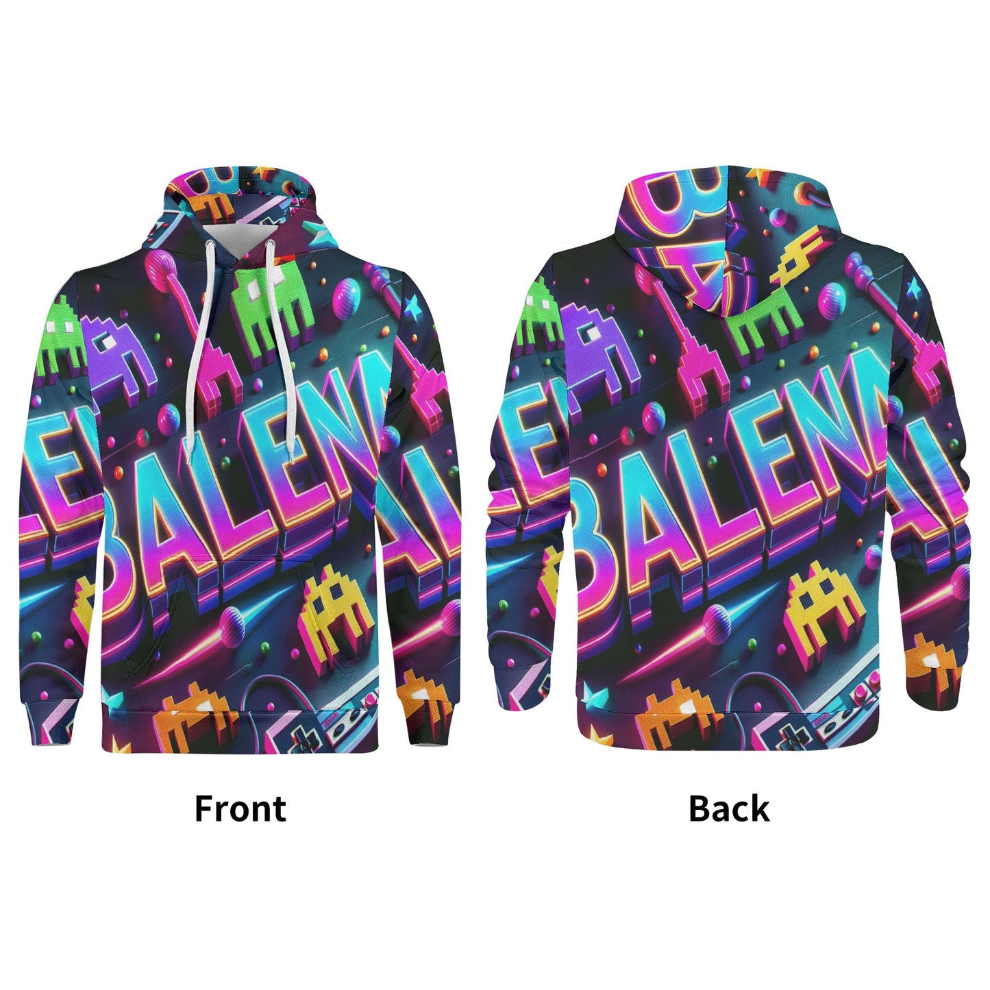 Felpa da Uomo All-Print Balena anni '80 (spedizione compresa)