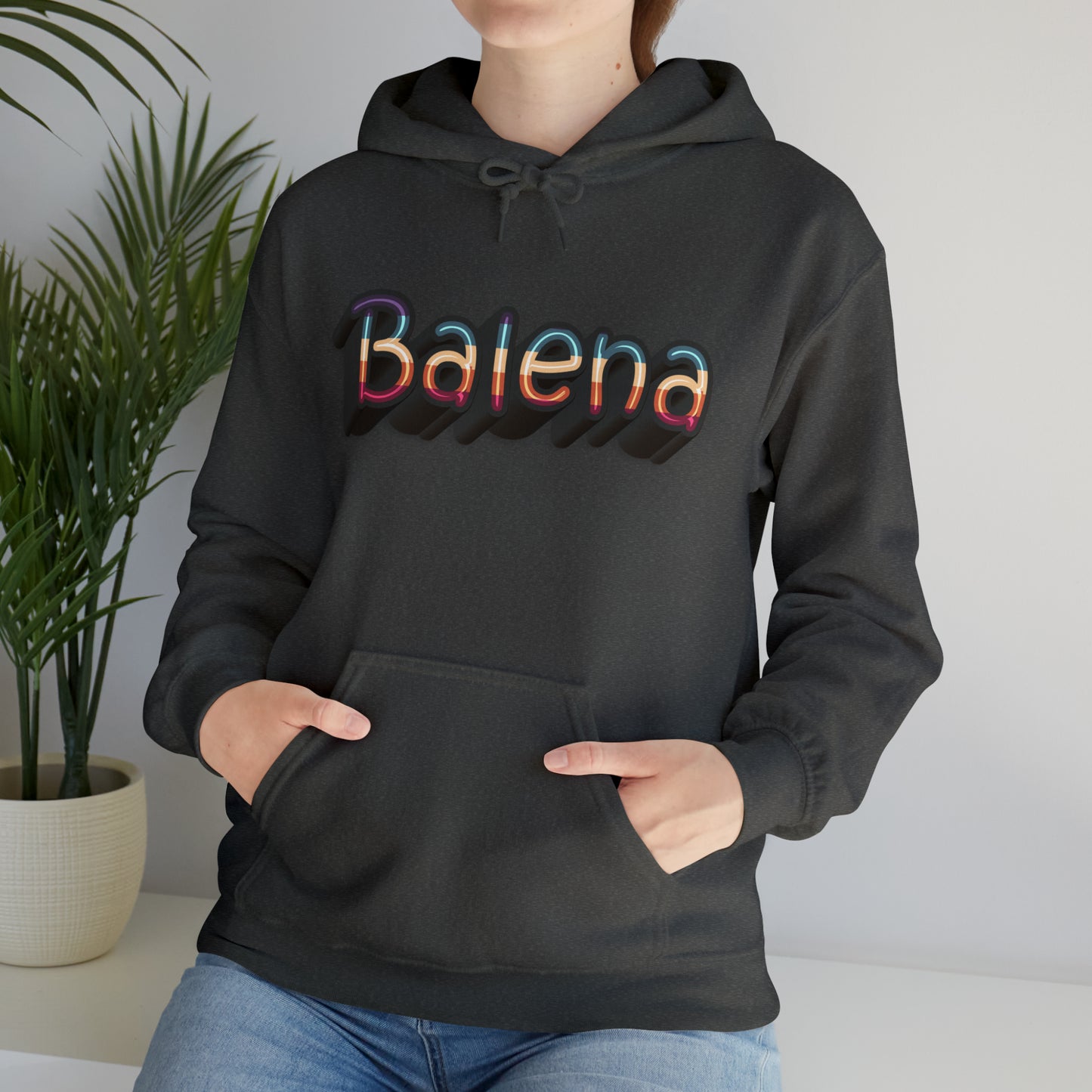 Felpa Retro con Cappuccio BALENA (spedizione compresa)