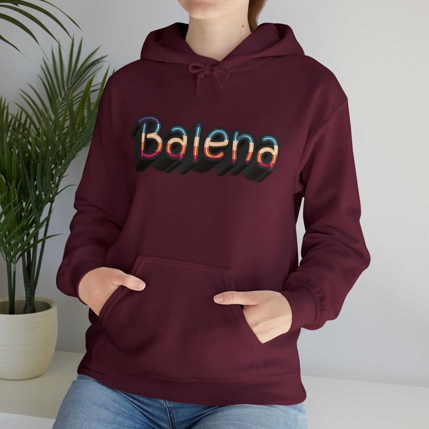 Felpa Retro con Cappuccio BALENA (spedizione compresa)
