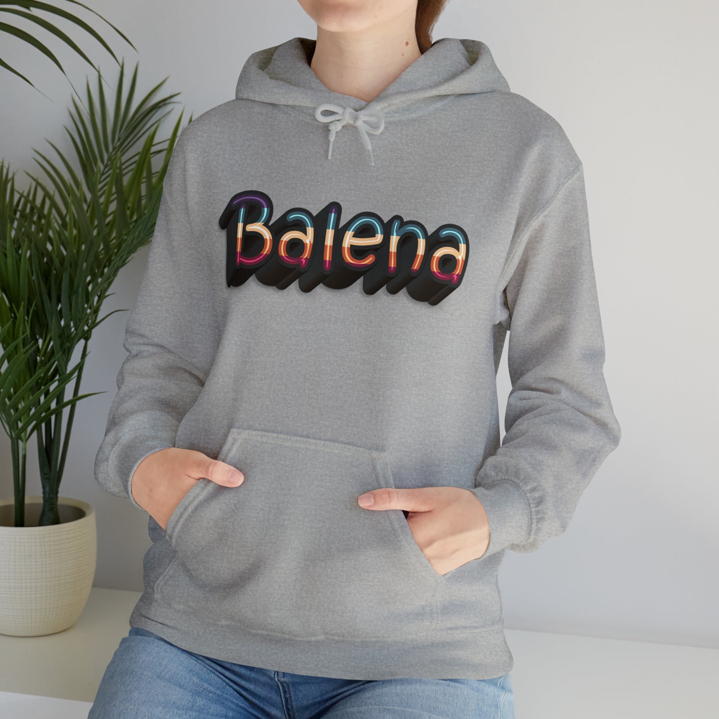Felpa Retro con Cappuccio BALENA (spedizione compresa)
