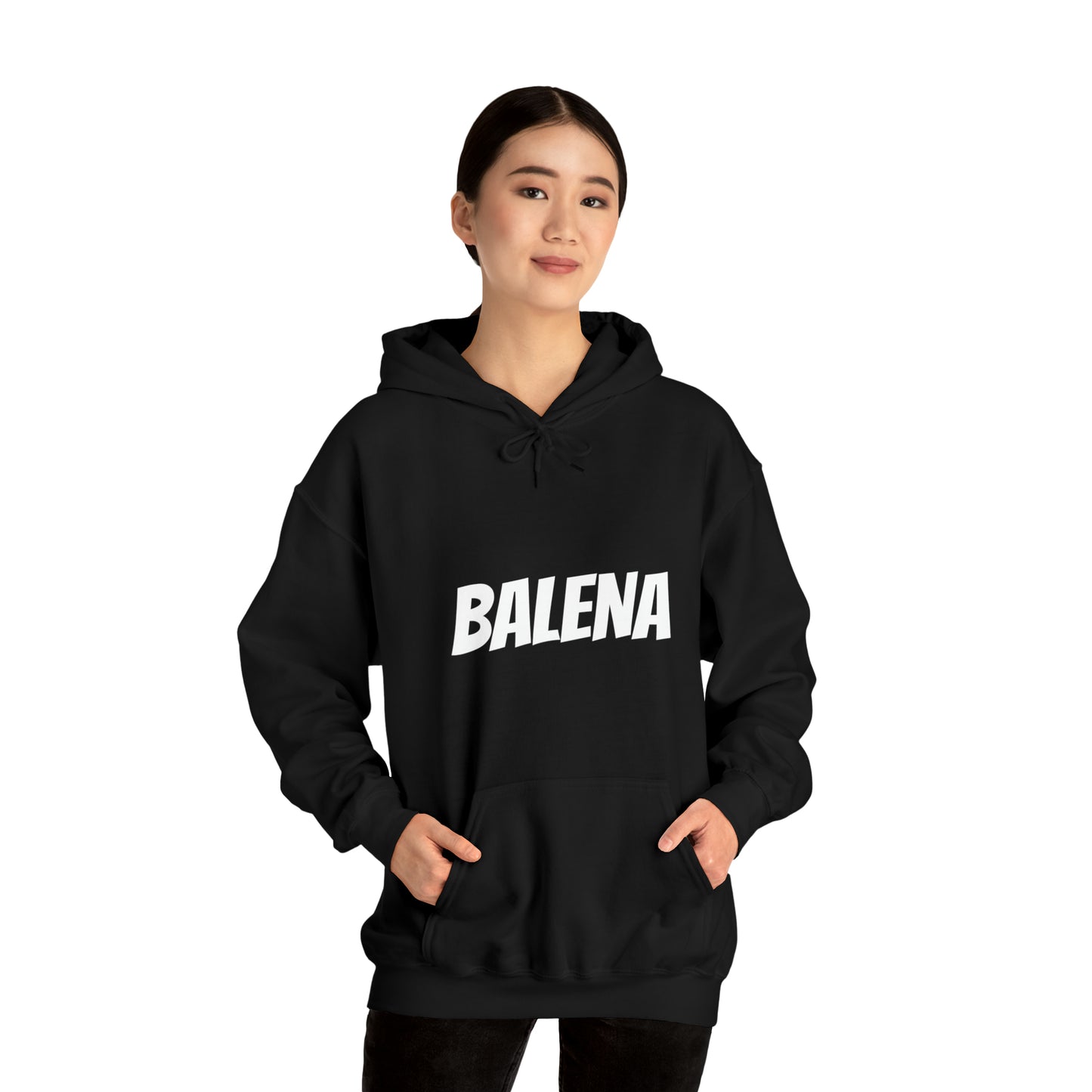 Felpa Nera con Cappuccio BALENA (spedizione compresa)