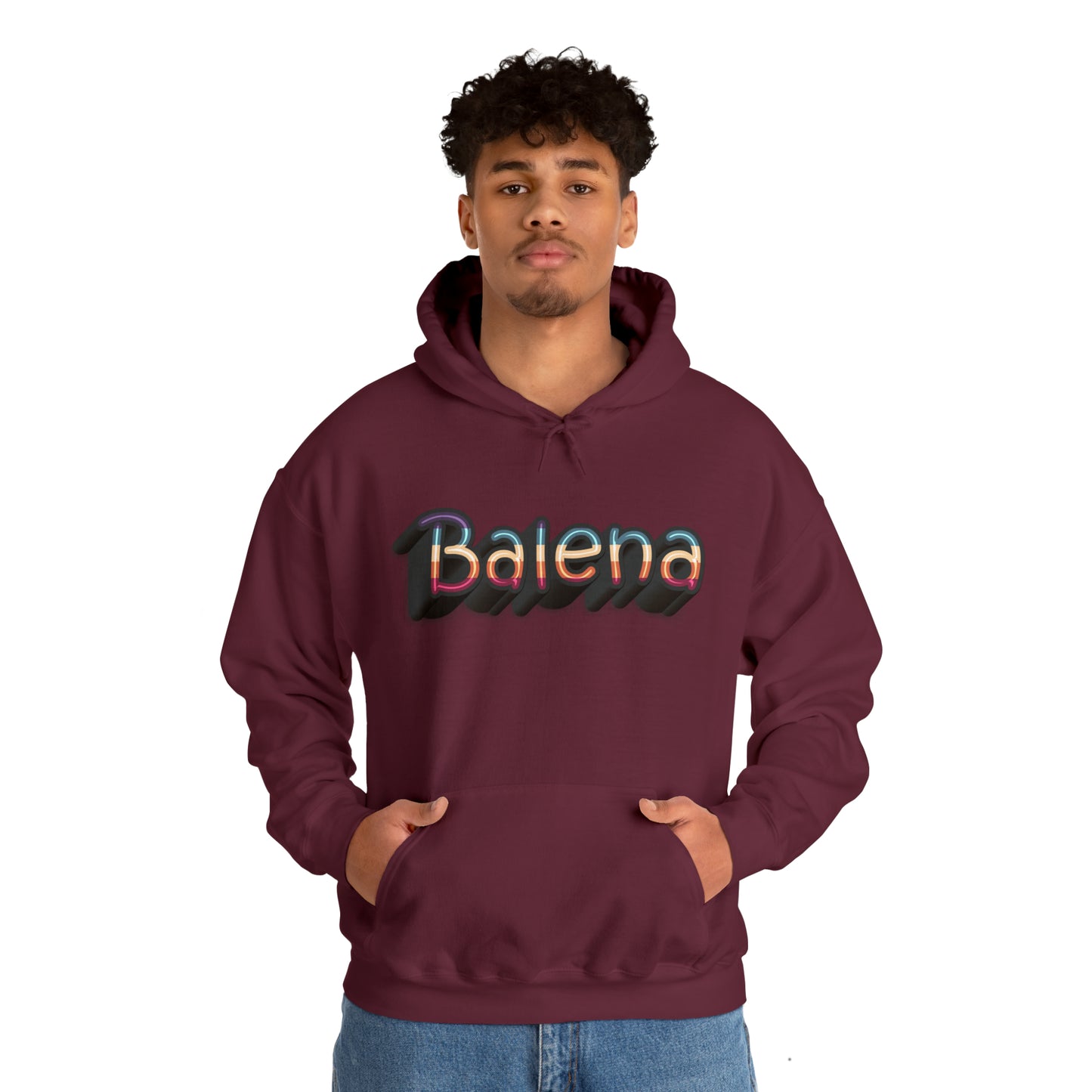 Felpa Retro con Cappuccio BALENA (spedizione compresa)