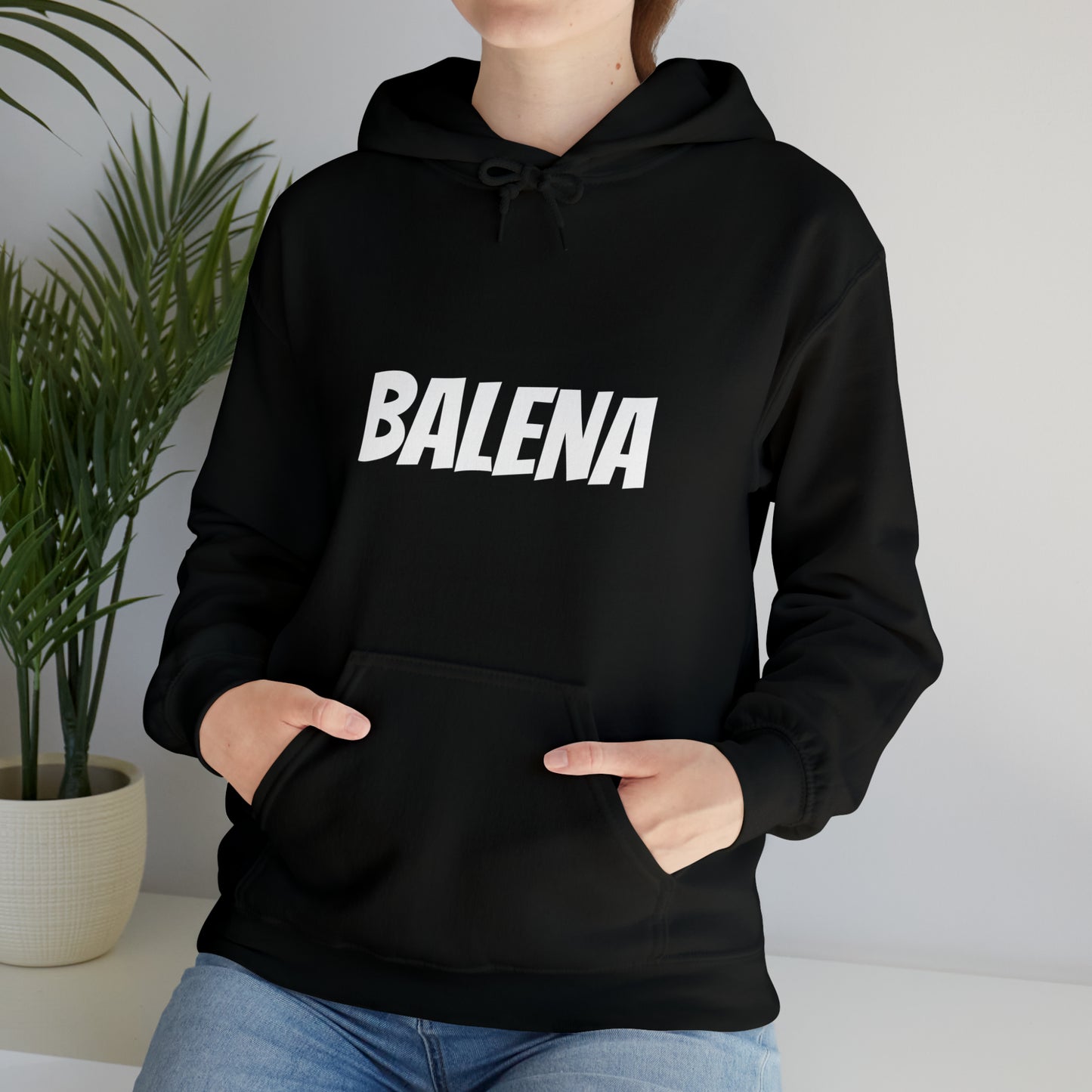 Felpa Nera con Cappuccio BALENA (spedizione compresa)