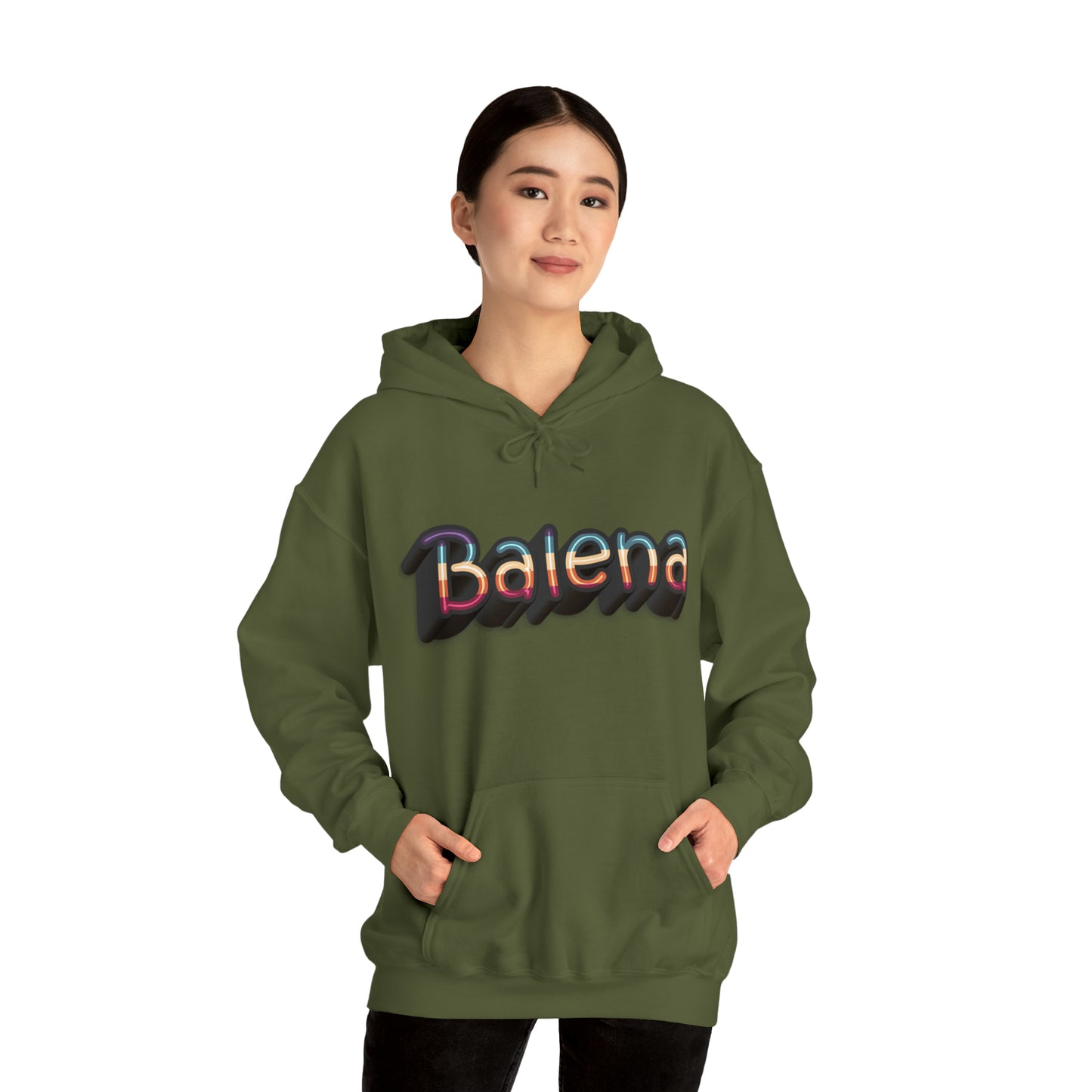 Felpa Retro con Cappuccio BALENA (spedizione compresa)