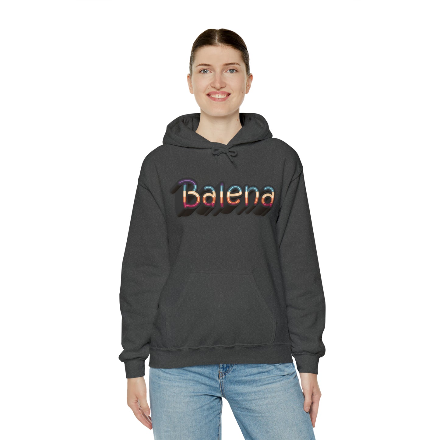 Felpa Retro con Cappuccio BALENA (spedizione compresa)