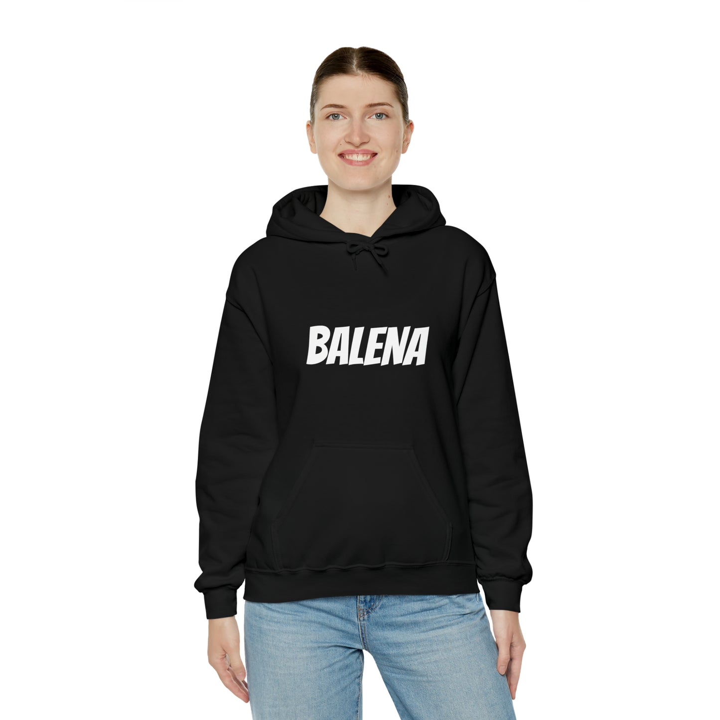 Felpa Nera con Cappuccio BALENA (spedizione compresa)