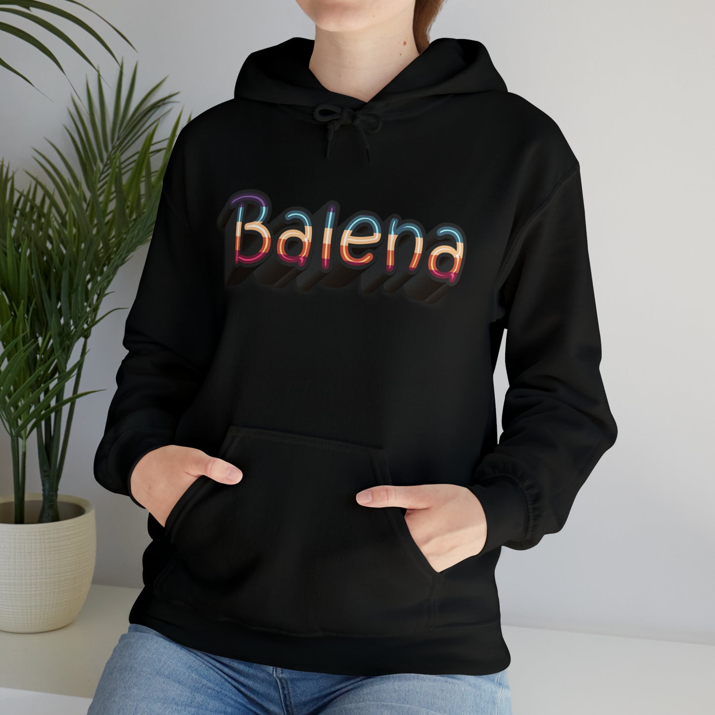 Felpa Retro con Cappuccio BALENA (spedizione compresa)