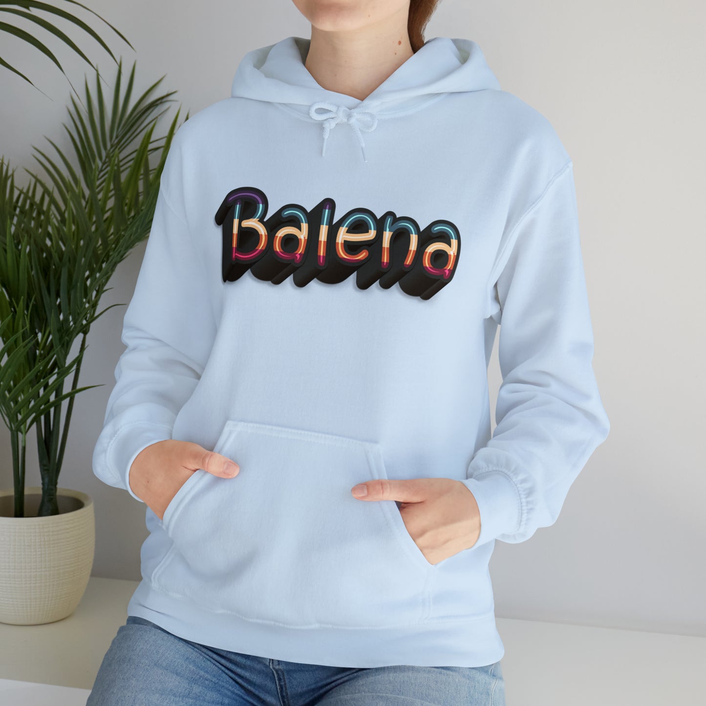Felpa Retro con Cappuccio BALENA (spedizione compresa)