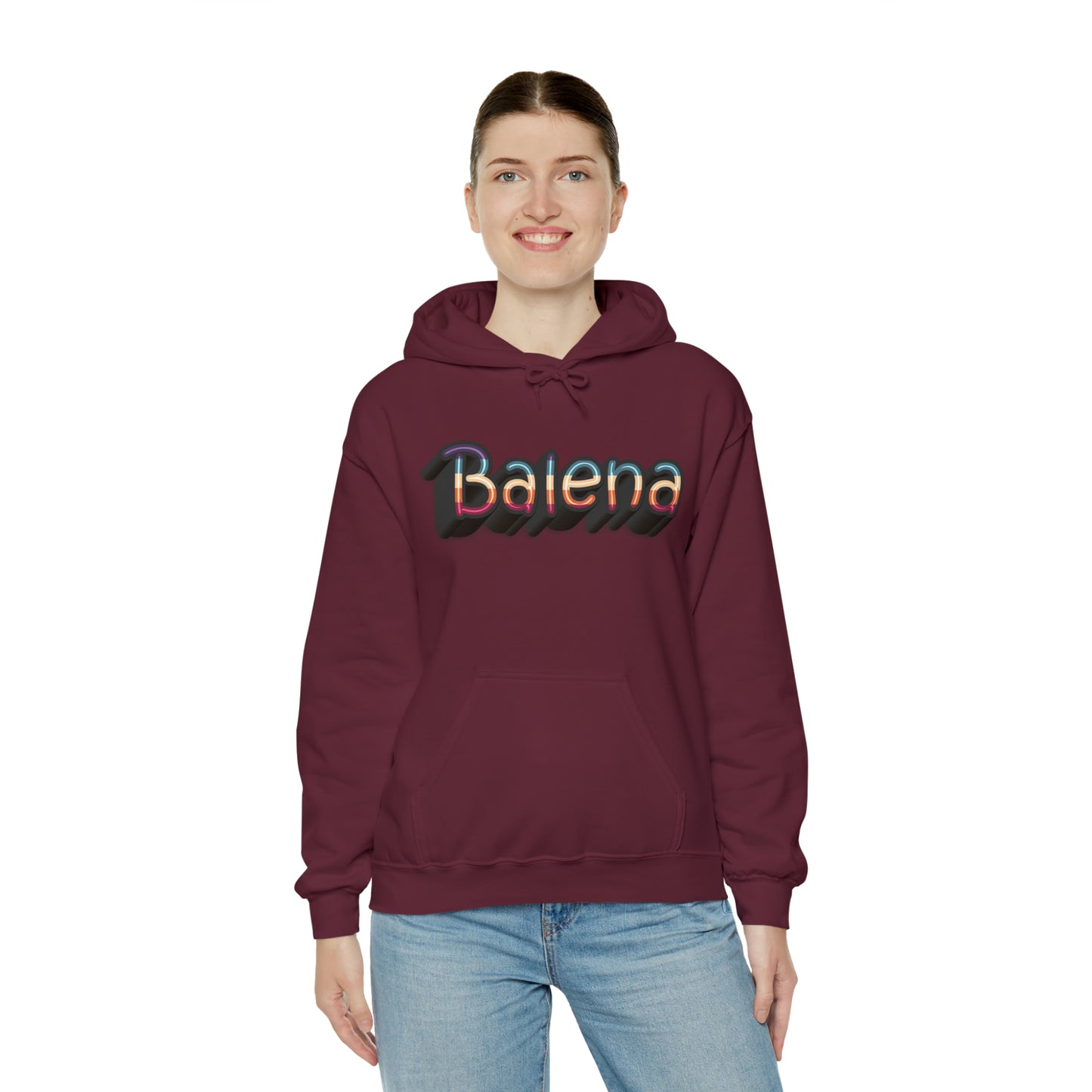Felpa Retro con Cappuccio BALENA (spedizione compresa)