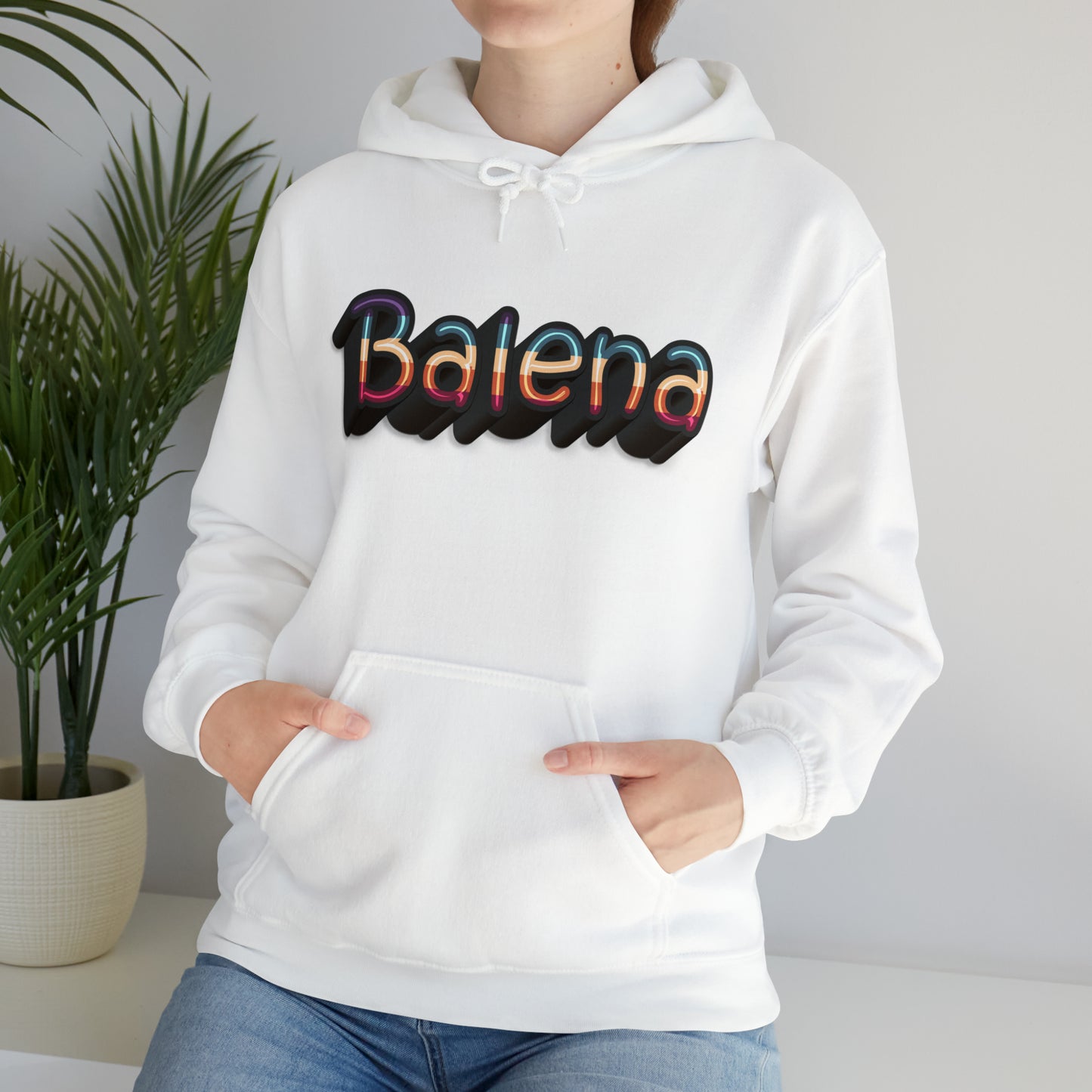 Felpa Retro con Cappuccio BALENA (spedizione compresa)