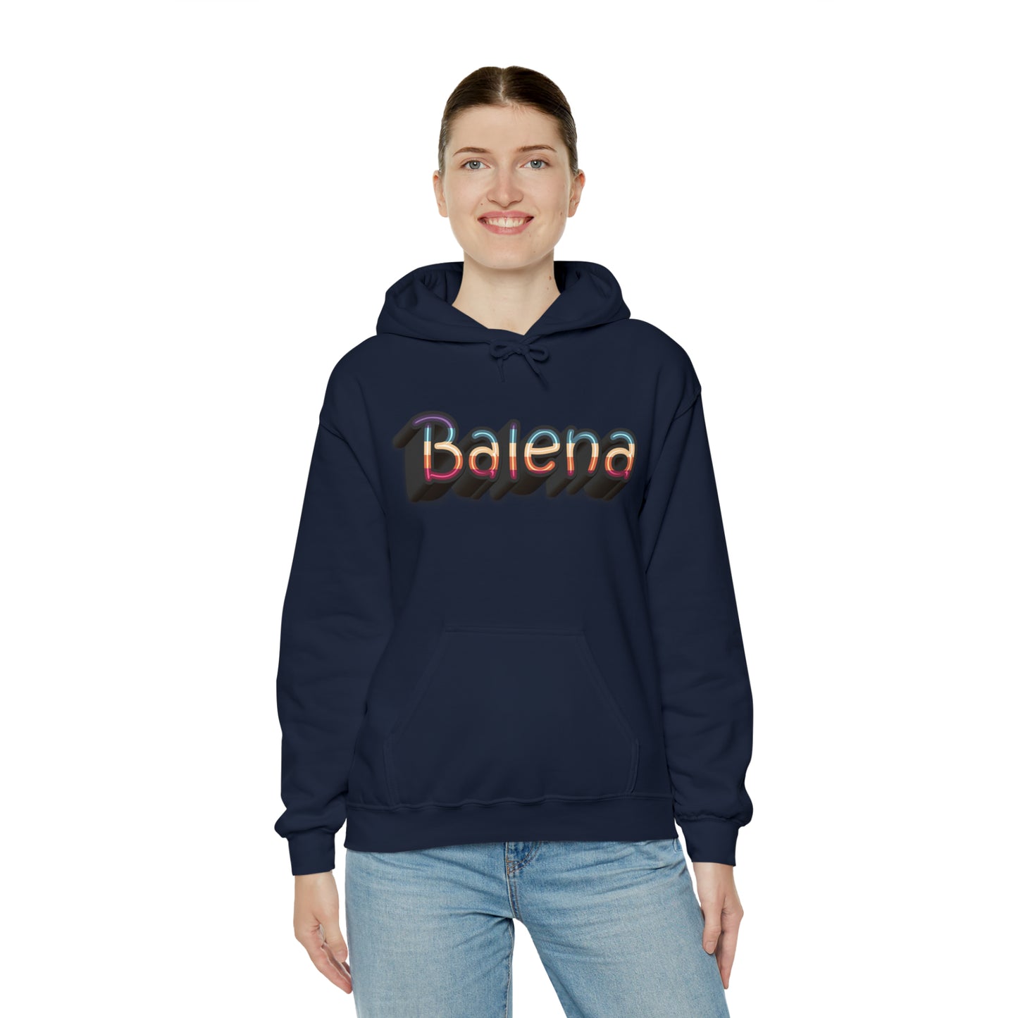 Felpa Retro con Cappuccio BALENA (spedizione compresa)